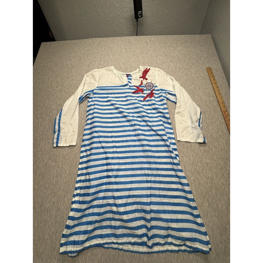 Sana Safinaz Original Embroidered Blue/White Birds‎ Dress S